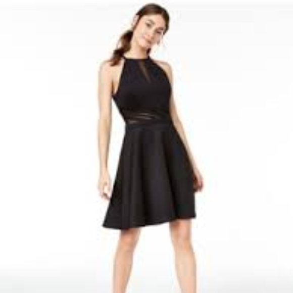 Morgan & Co Black Fit & Flare Dress Party Dance Evening Dress - Picture 5 of 15